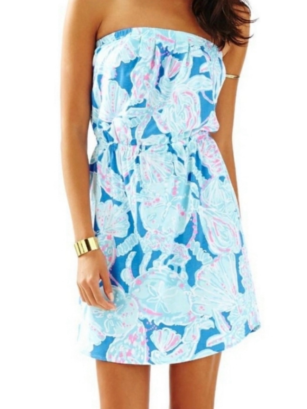 Lilly Pulitzer Bay Blue Windsor strapless dress, size Small NWT